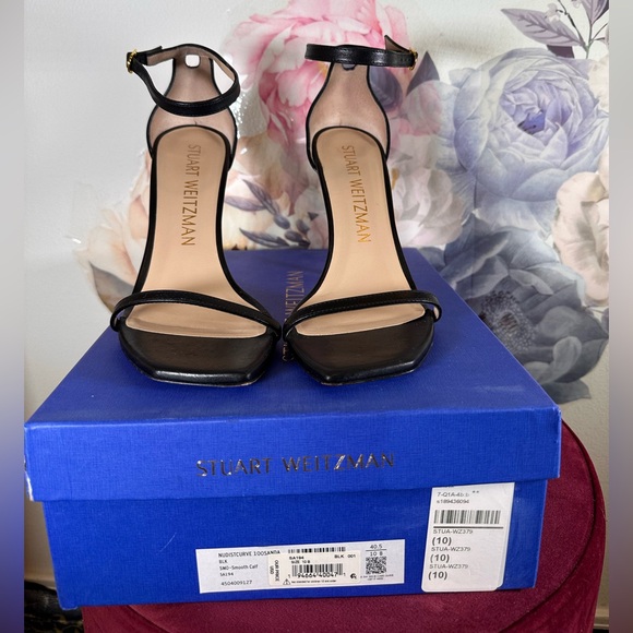 Like new Stuart Weitzman Nudistcurve 100 Sandal in Black high heel stiletto - Picture 8 of 10